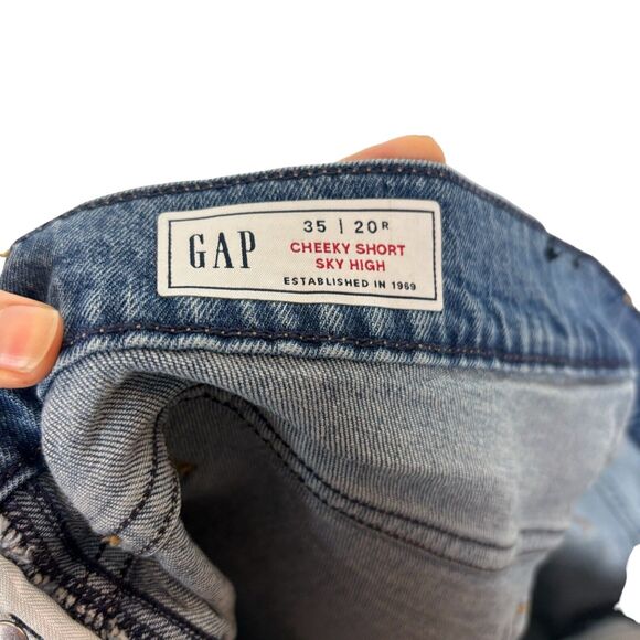 Gap Cheeky Short Sky High Denim Jean Shorts Women's 35 / 20 R Button Fly - Picture 4 of 5